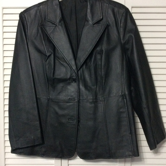 New Directions Jackets & Blazers - Plus Size Black Leather Blazer New Directions Jackets & Blazers - Plus Size Black Leather Blazer